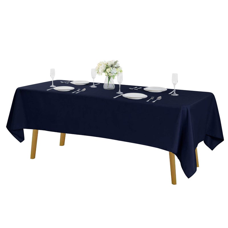 Cupuamon Rectangle Tablecloth 60x102 inch Washable Polyester Fabric Table Cloth for Wedding Party Dining Banquet Decorationï¼ˆ60x102,Navyï¼‰ - Image 1